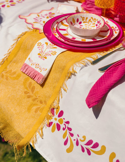 Namizni prt iz blaga Pink Limonade 140 x 240 cm