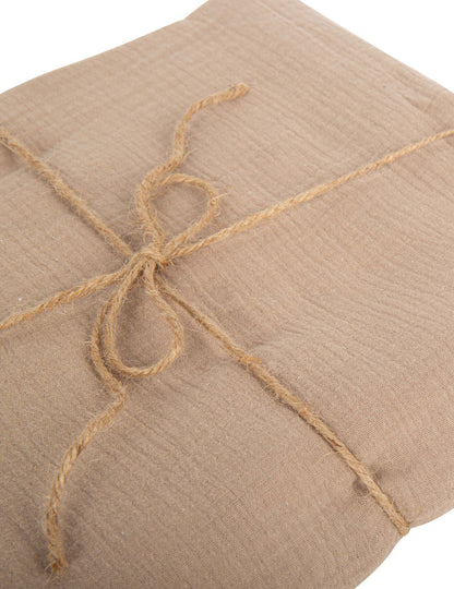 Taupe bombažni gazni prt 130 x 240 cm boemski slog