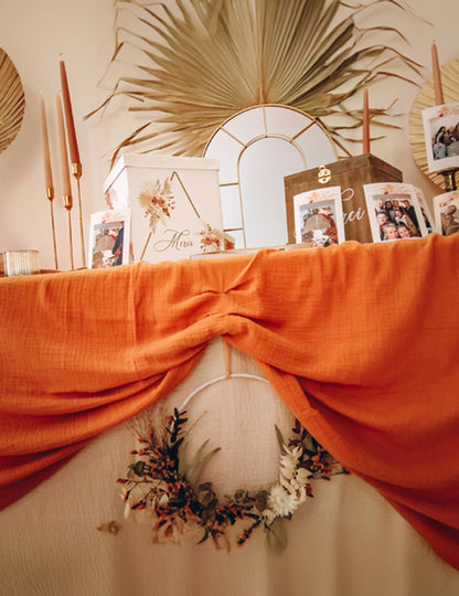 Prt iz bombažne gaze iz žgane terakote 130 x 240 cm Bohemija