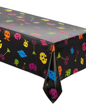 Plastična namizna prtka 80. leta 137 x 274 cm 8-bitne video igre 