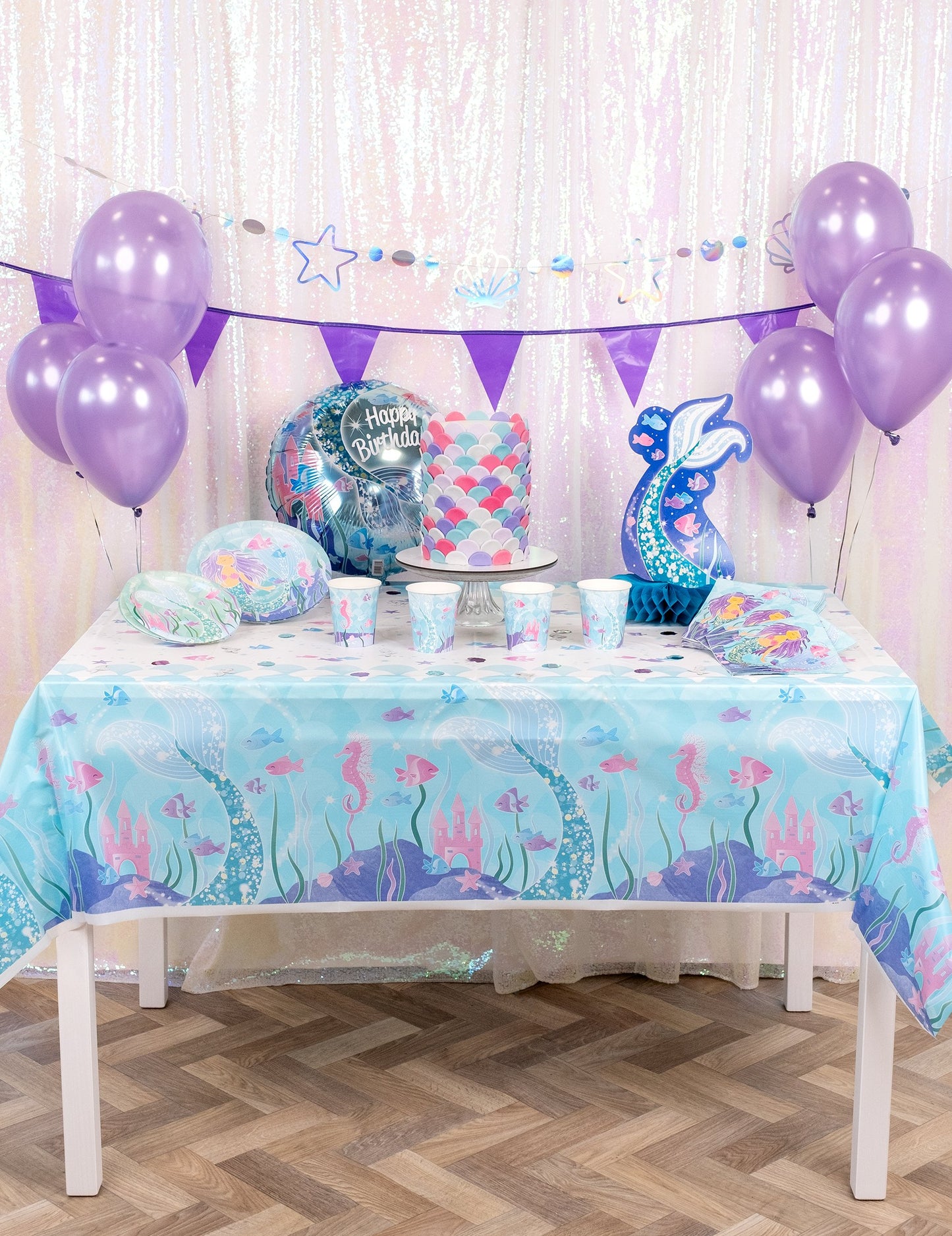 Lep plastični prt z motivom morske deklice 137 cm 213 x cm za rojstni dan