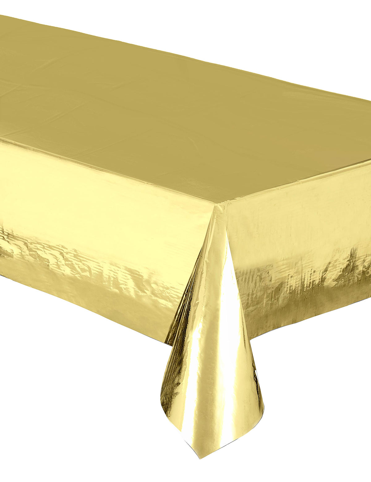 Nappe plastique rectangulaire pour fête métallisée doré brillant