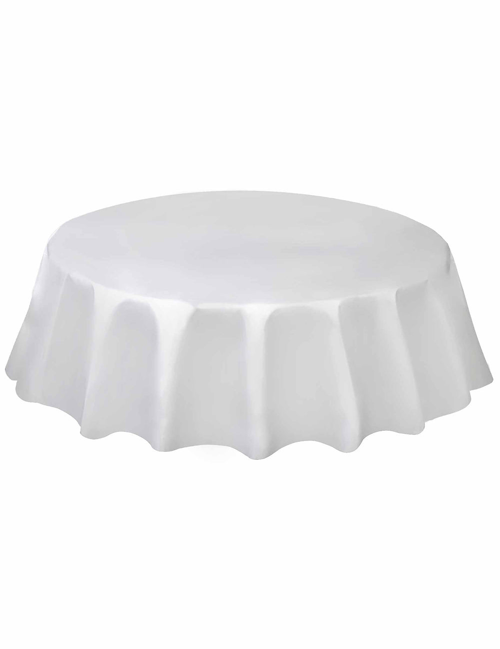 Nappe ronde en plastique blanche