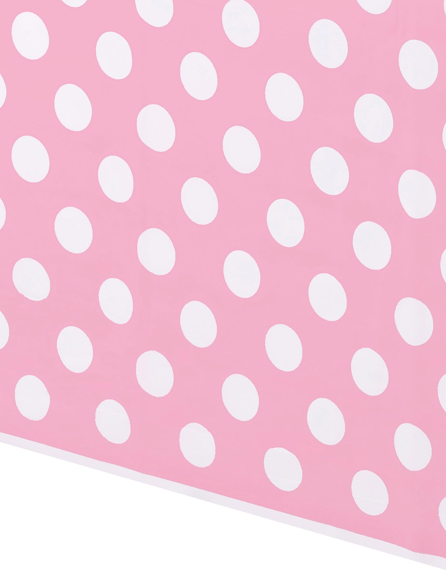 Roza prt z belo plastično polka piko 137 x 274 cm