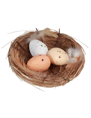 Naravno gnezdo s 3 jajci 12x4 cm