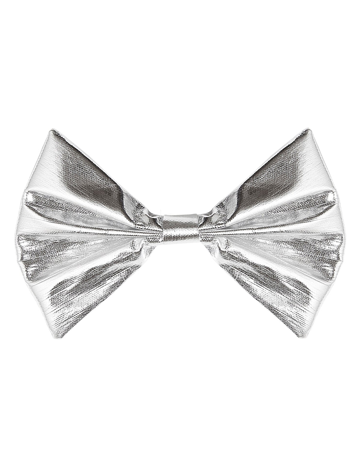 Gros plan sur la texture du noeud papillon argenté pour adulte