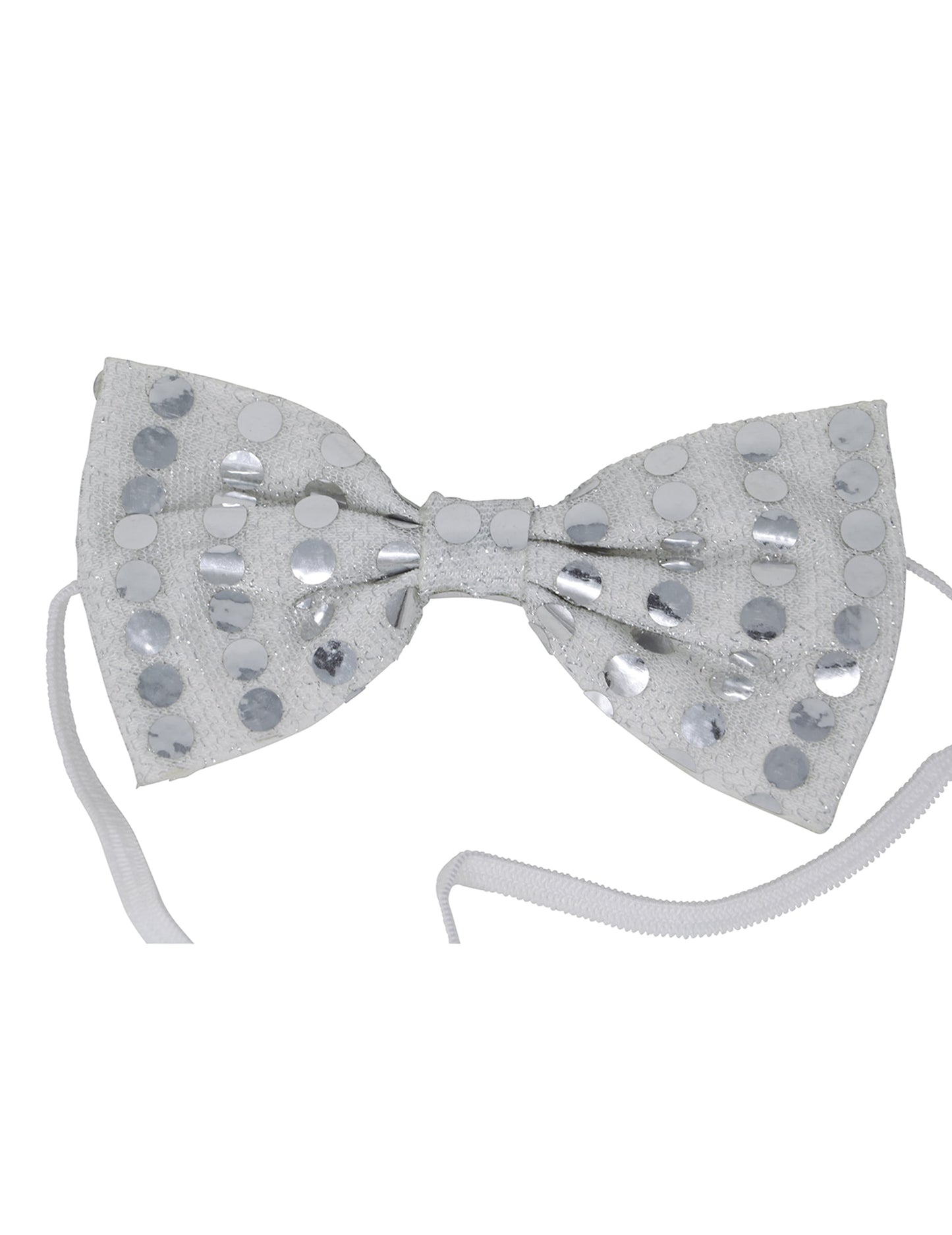 Noeud papillon argenté avec sequins adulte