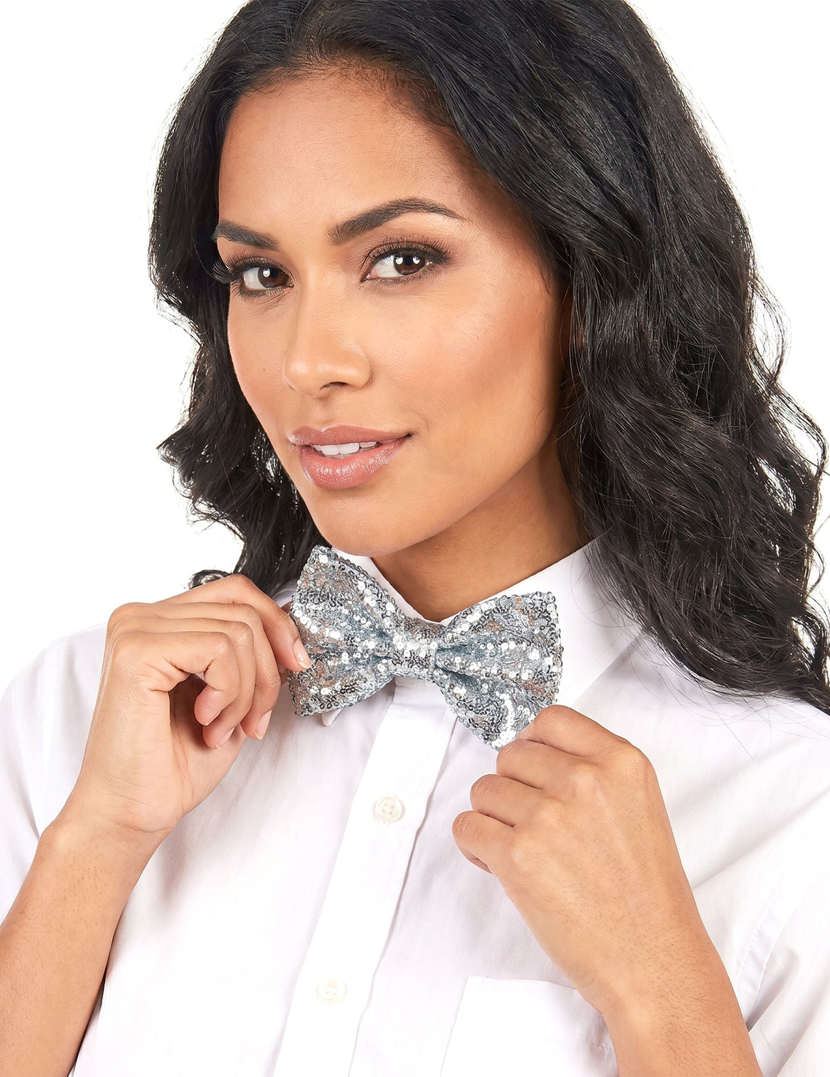 Shiny Butterfly Knot Disco Silver Adult
