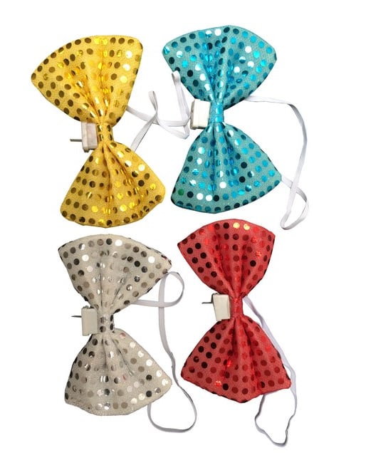 Noeud papillon led pour adulte à paillettes multicolore