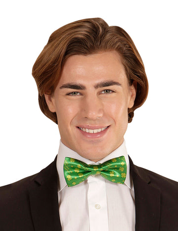 Noeud papillon Saint Patrick pour adulte vert avec trèfles