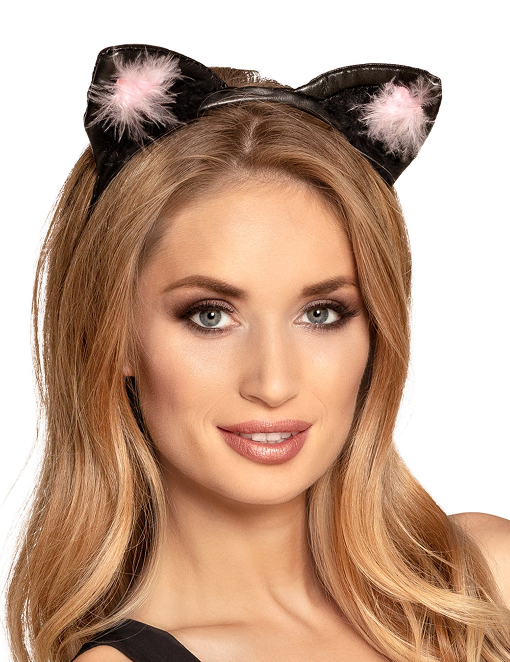 Oreilles de chat pour femme noires et roses