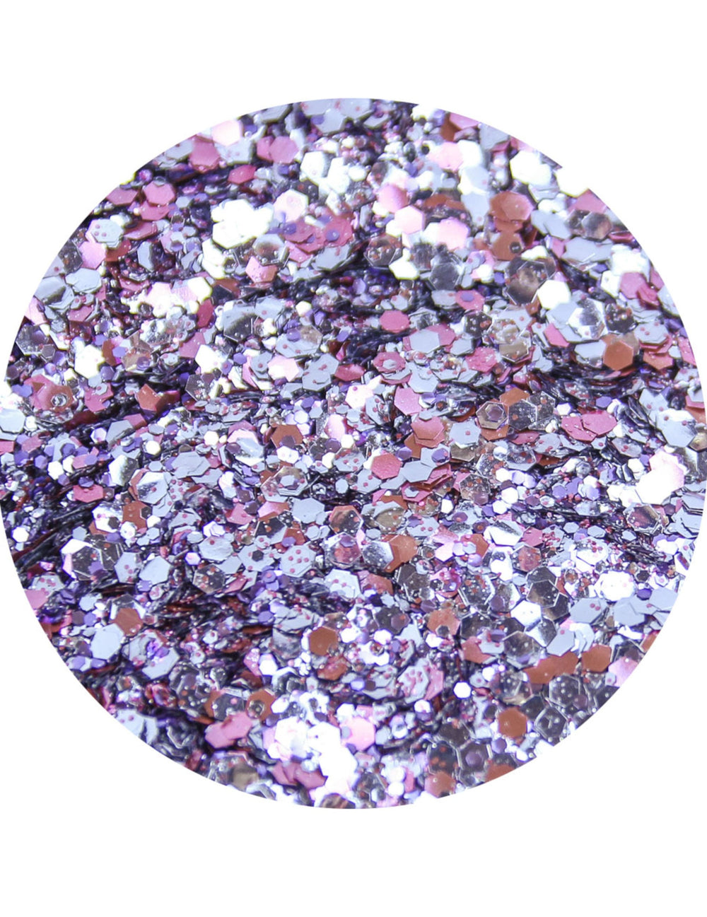 Paillettes biodégradables 5h du mat' pour adulte roses et mauves aux reflets argentés