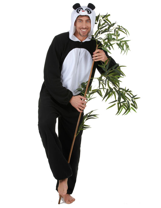 Déguisement de panda pour homme noir et blanc avec capuche