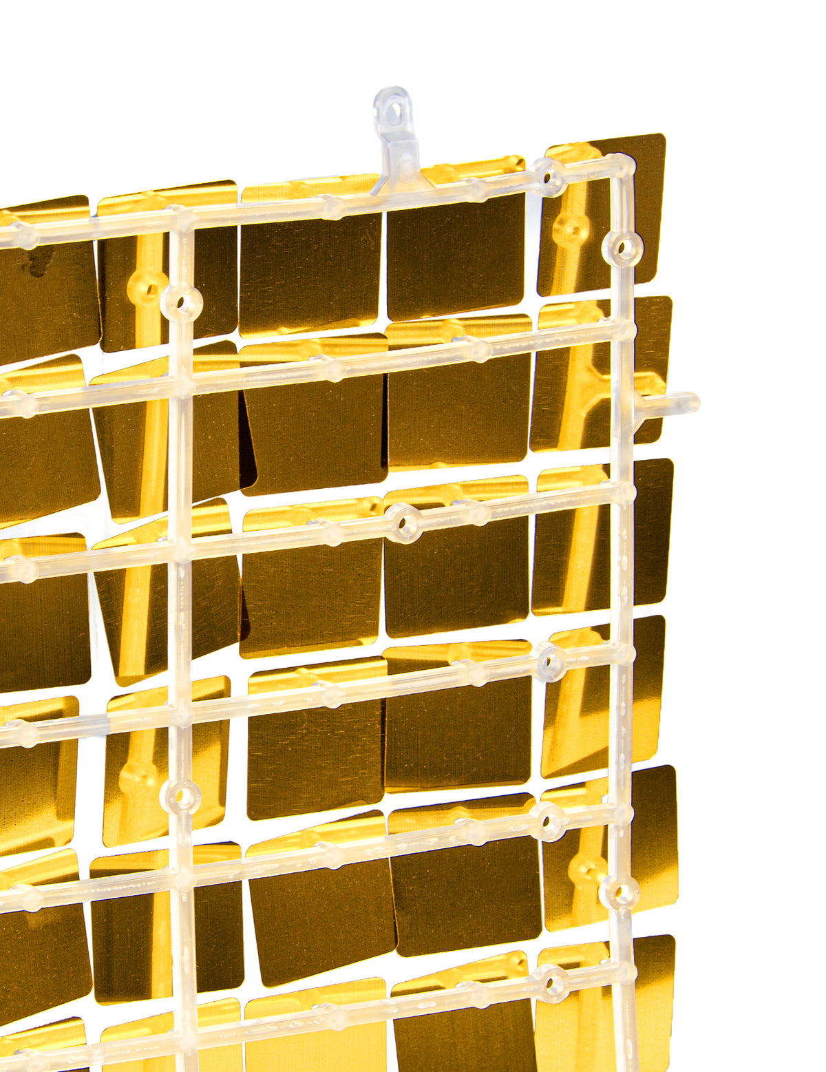Détail de la structure arrière du panneau de fond or brillant