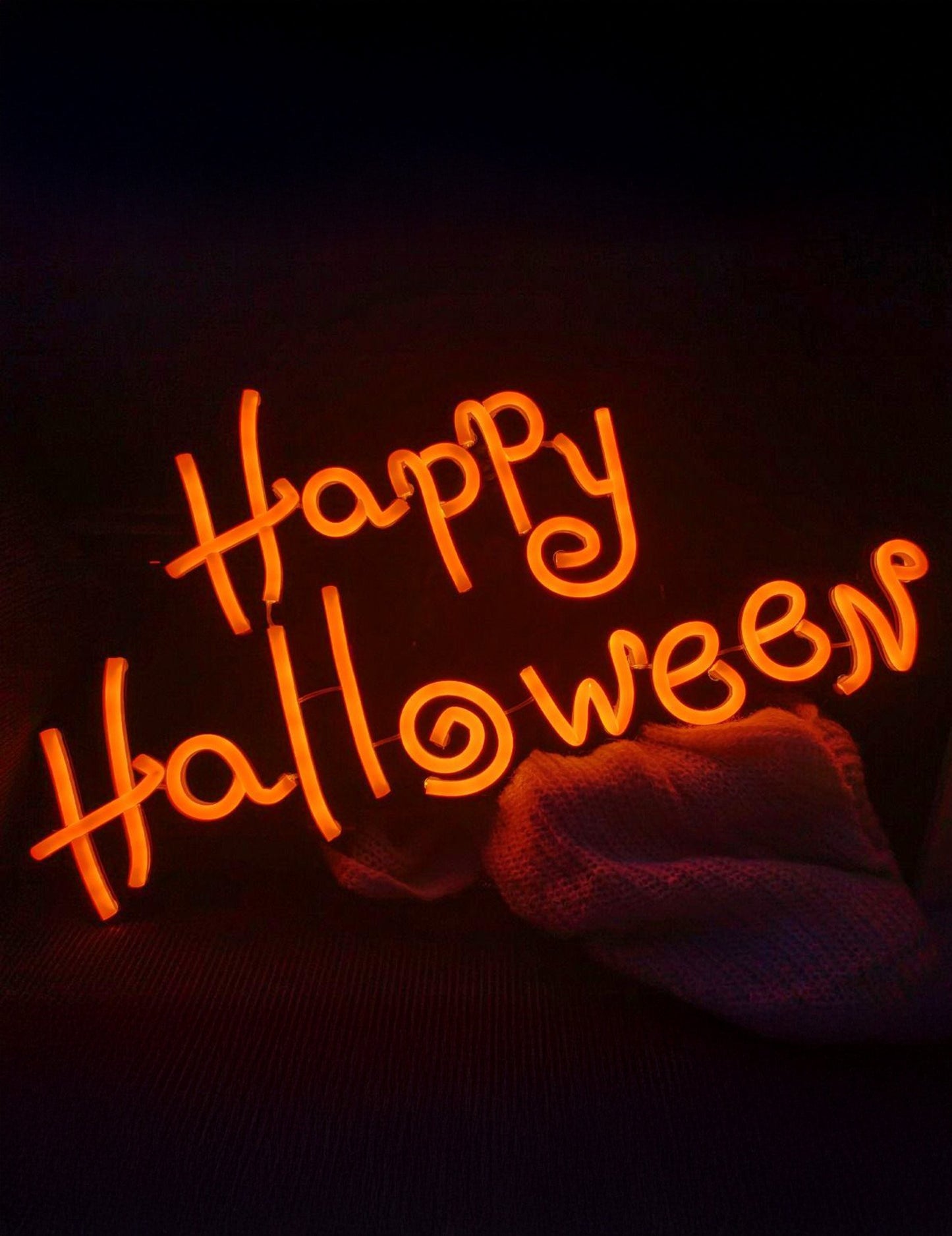 Happy Halloween Neon Sign Orange 60 x 30 cm