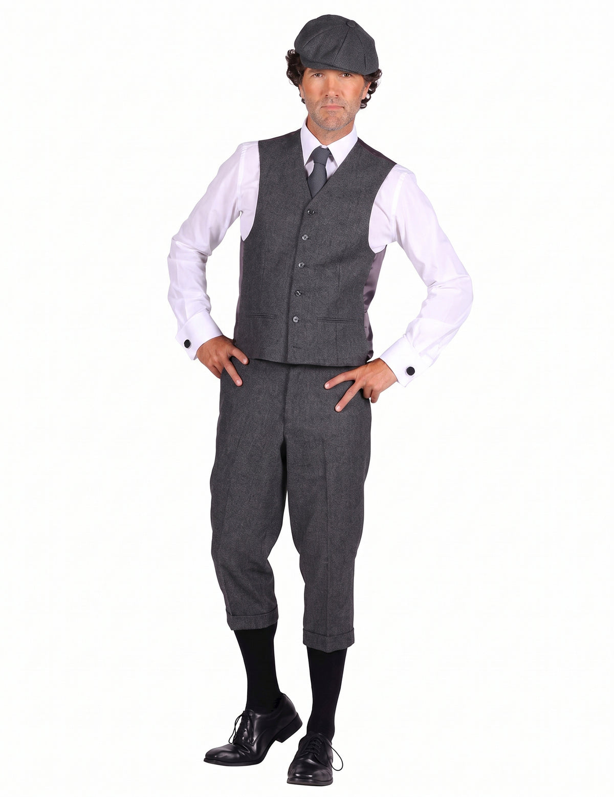 Pantalon court gangster années 20 gris homme