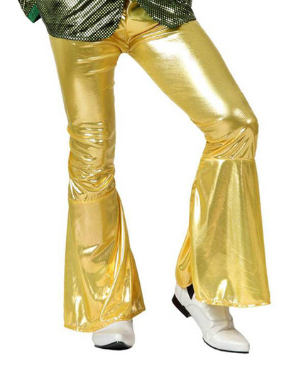 Pantalon disco pour homme or