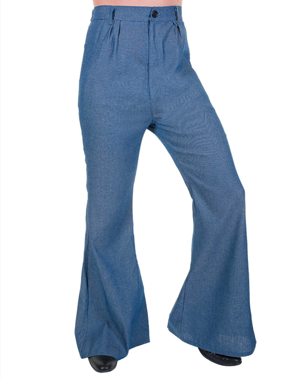 disco hlače z zvončastimi hlačnicami za moški modra barva jeans