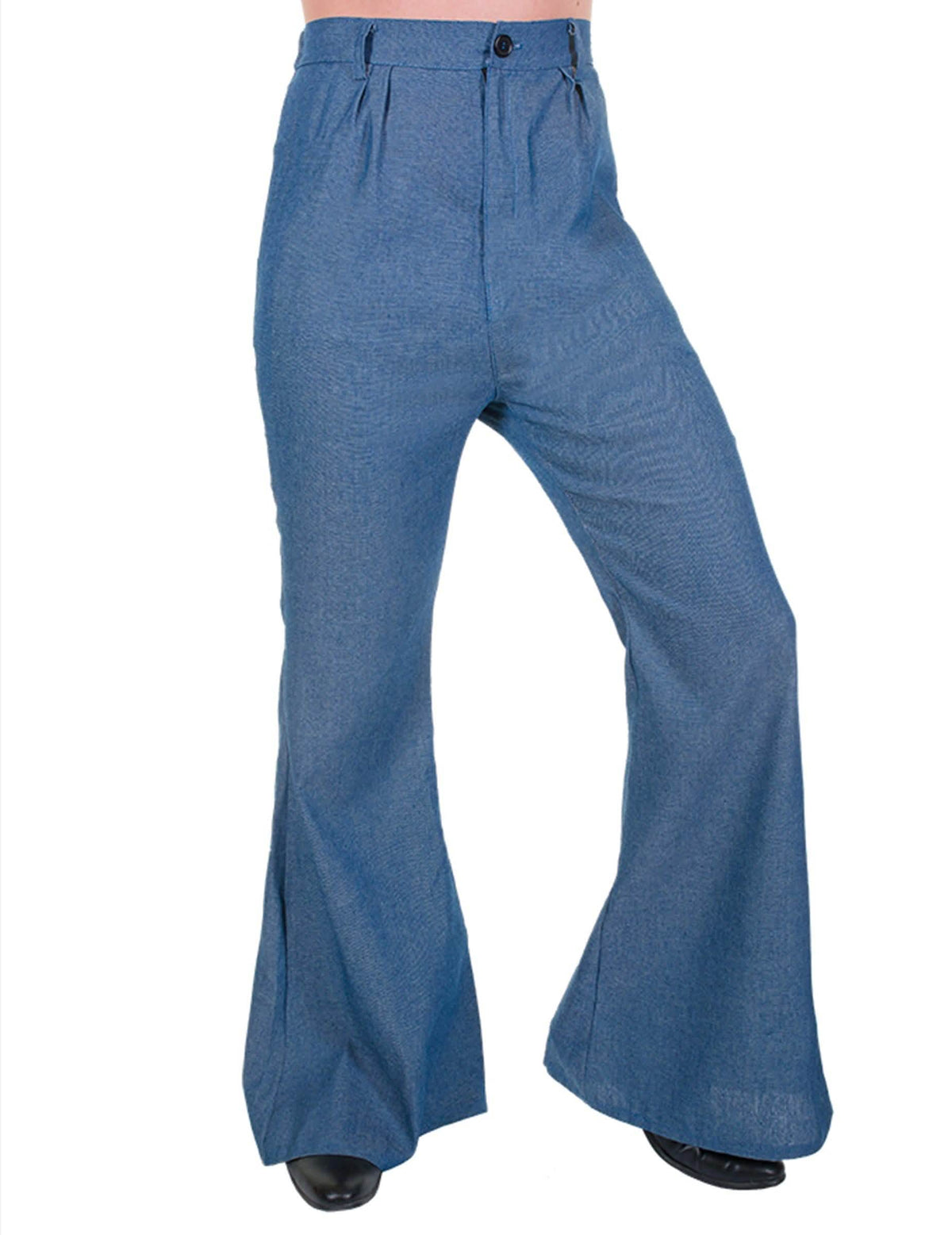 disco hlače z zvončastimi hlačnicami za moški modra barva jeans