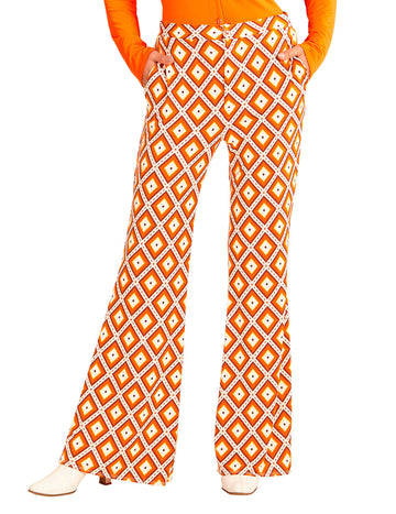 Ženske retro groovy hlače iz 70-ih let 