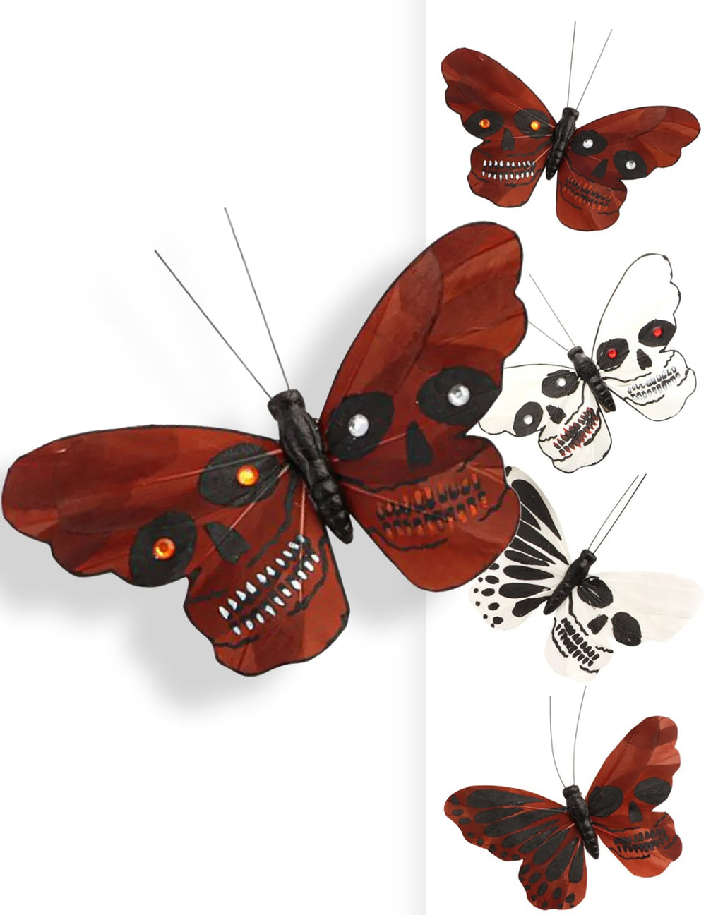 Papillon tête de mort pour décoration marron et noir
