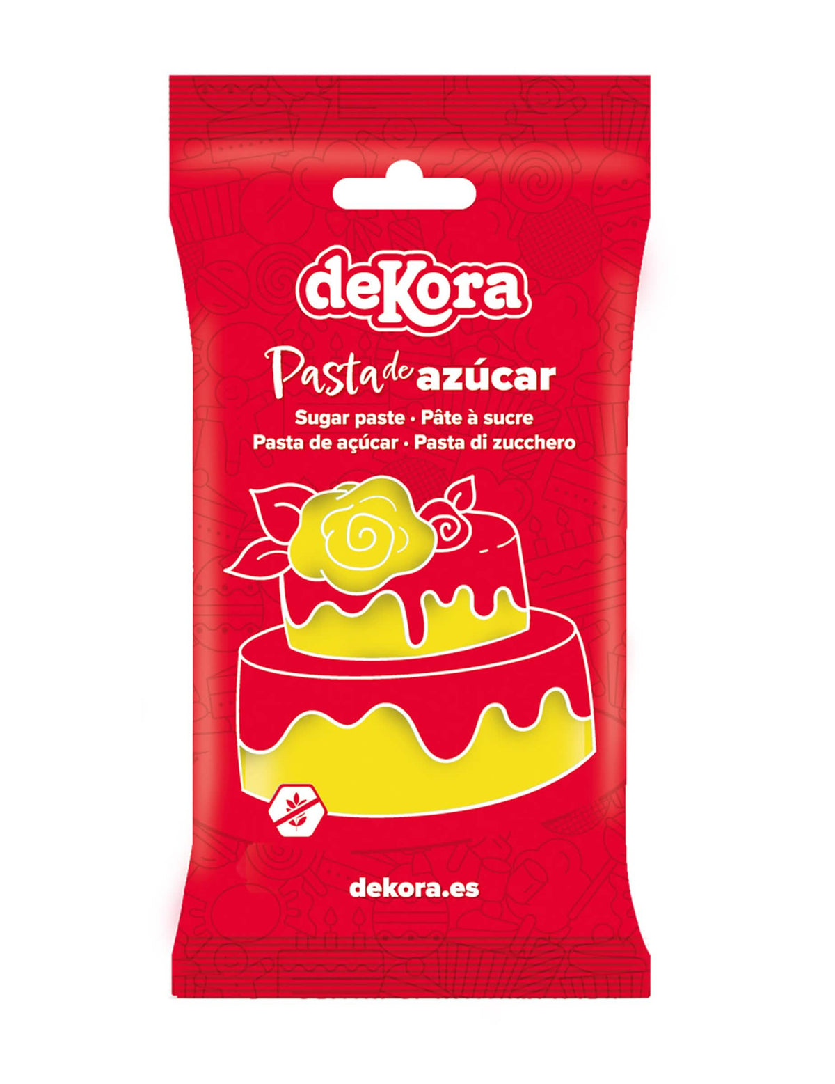 Rumena brezglutenska sladkorna masa 250 g, pripravljena za uporabo 
