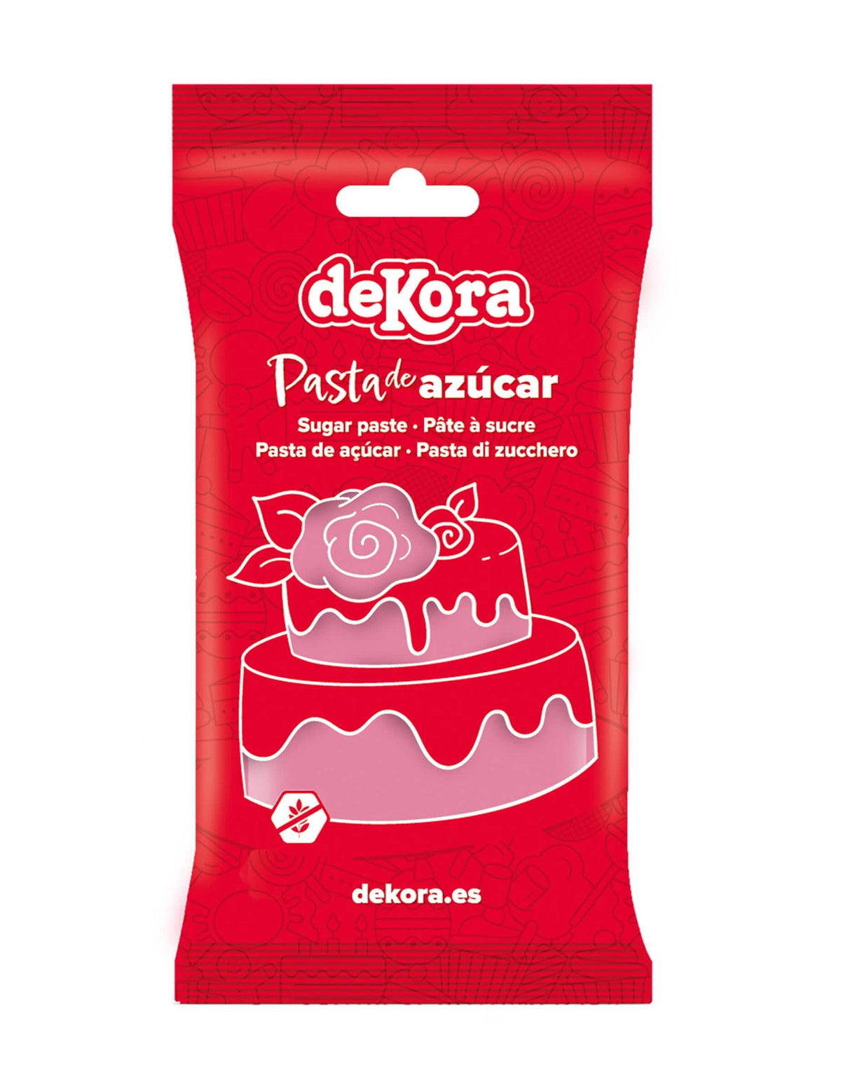 250 g roza sladkorne paste brez glutena, pripravljene za uporabo