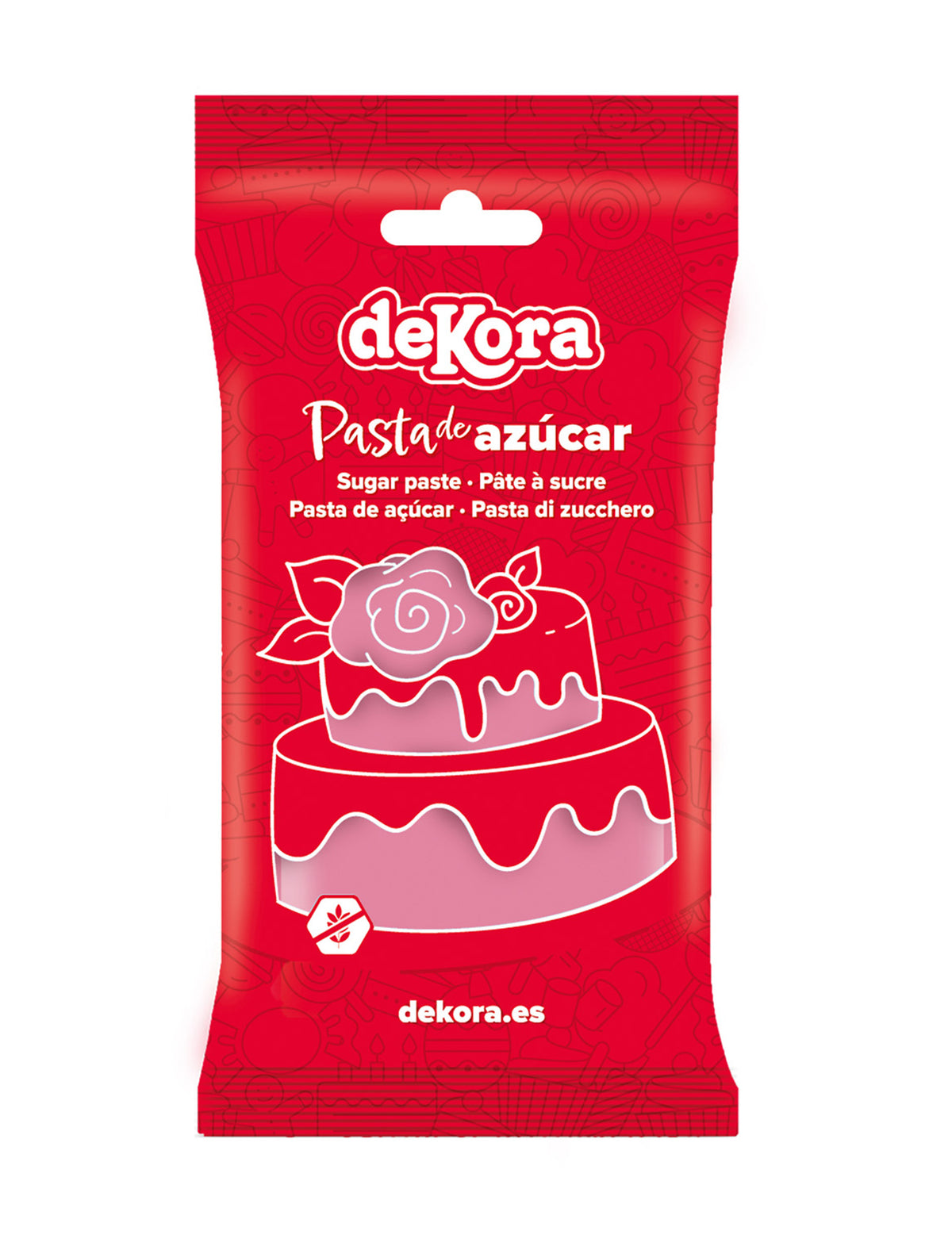 250 g roza sladkorne paste brez glutena, pripravljene za uporabo