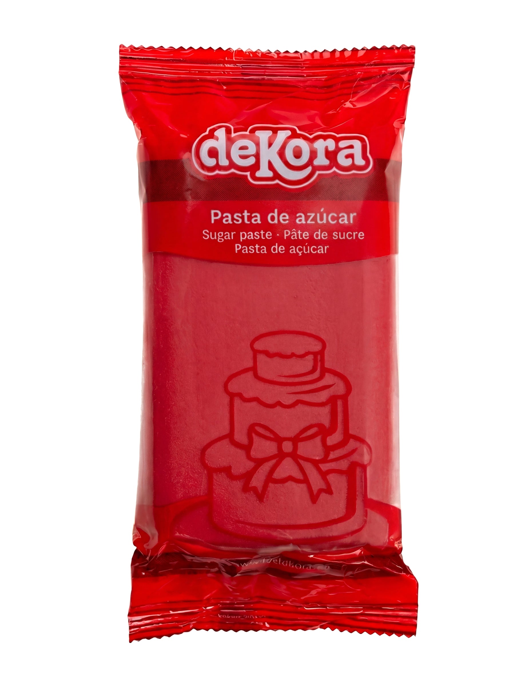 Dimensions de la pâte à sucre sans gluten rouge prête à l'emploi