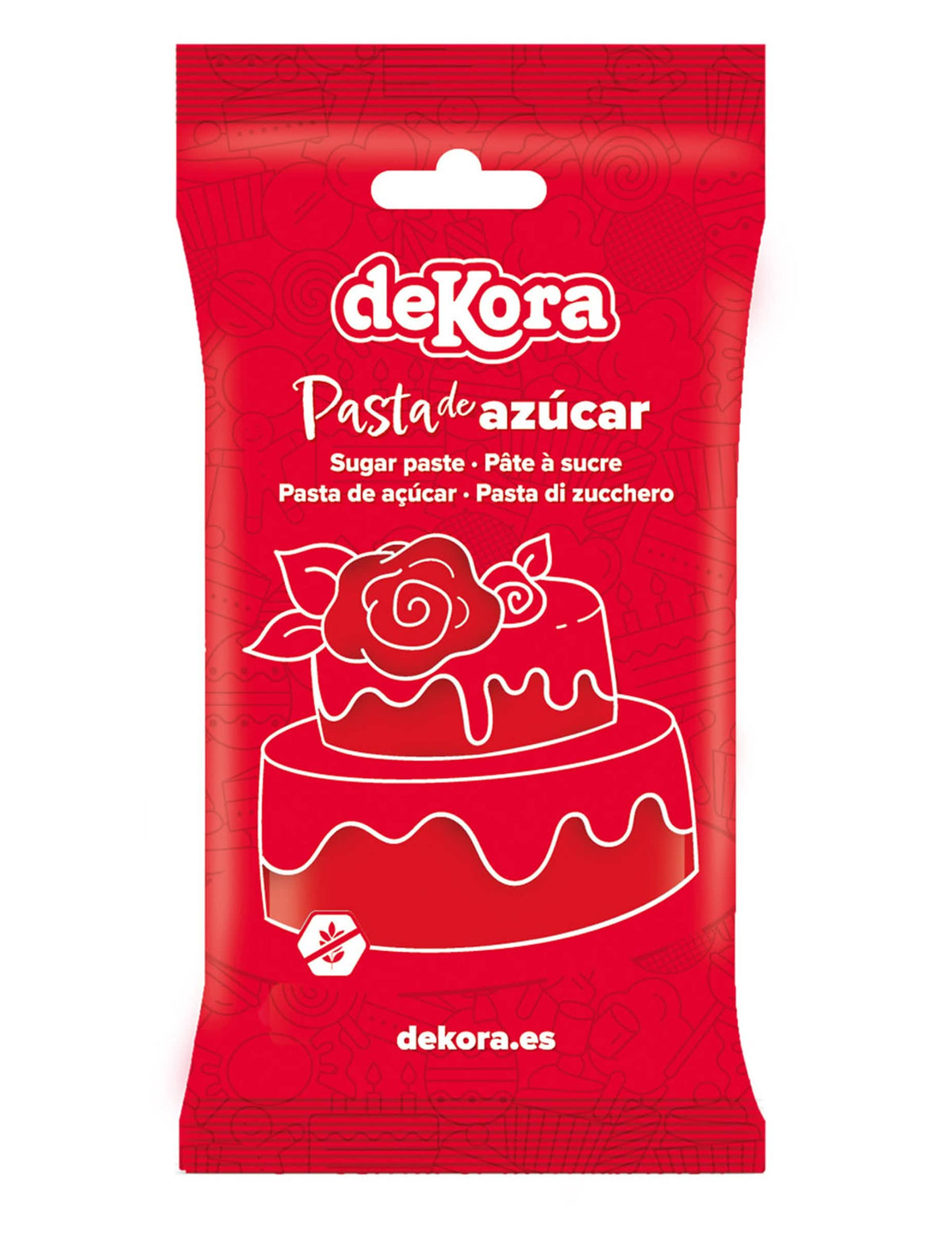 250 g rdeče sladkorne paste brez glutena, pripravljene za uporabo
