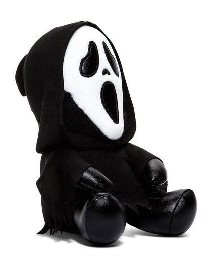 Vue de trois-quarts de la peluche Scream Ghostface