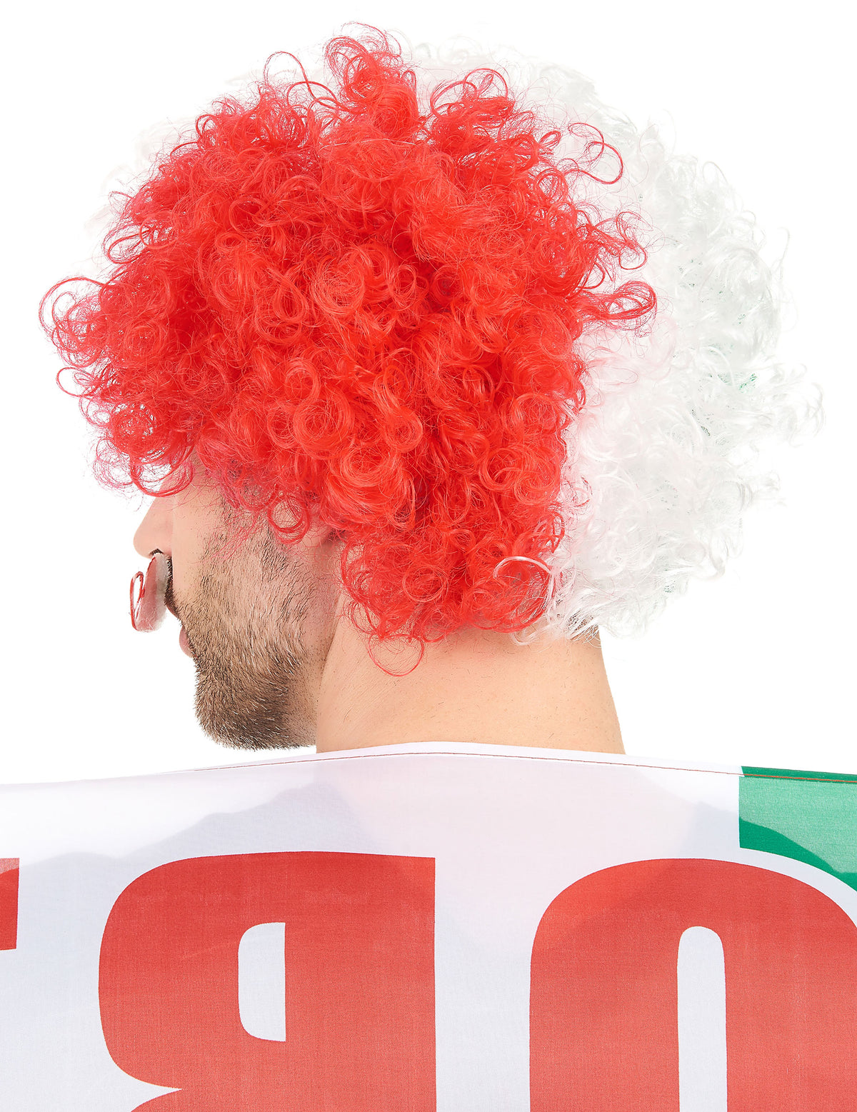 Vue de profil de la perruque afro Italie