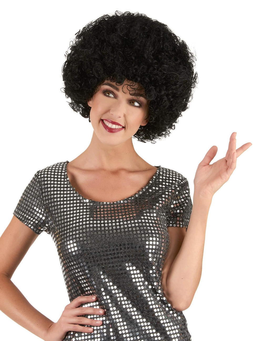 afro lasulja za odrasli črna udobna