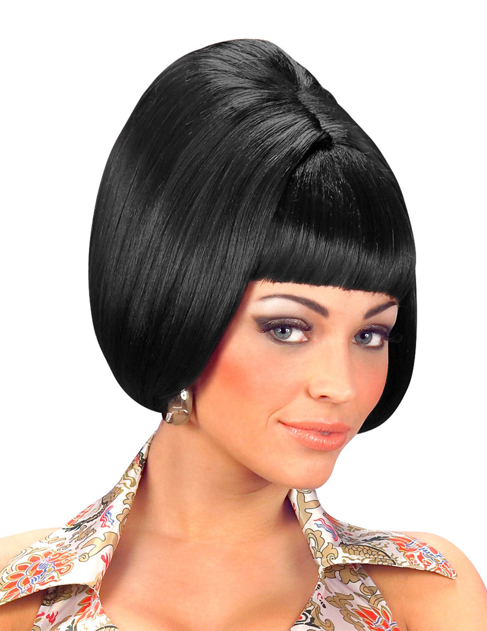 Perruque carré pour femme noire avec coque volumineuse