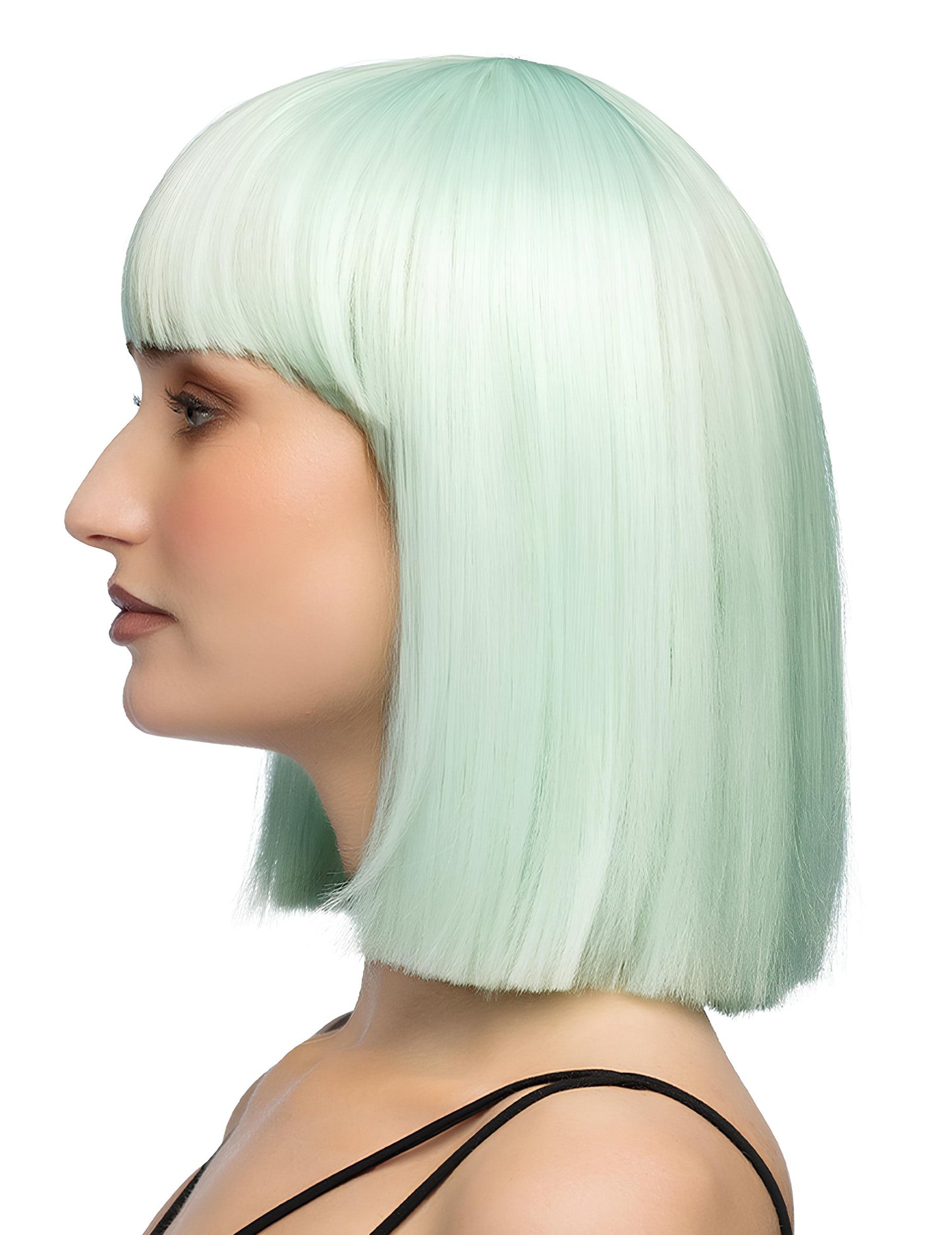 Perruque coiffable carrée menthe pastel luxe adulte