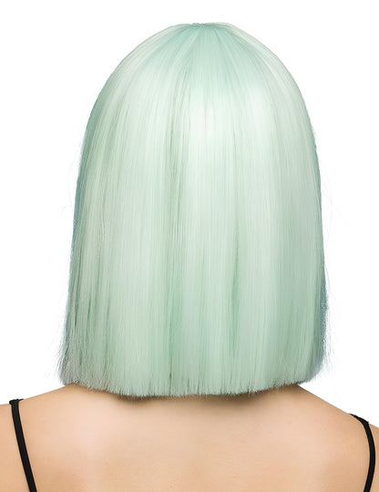 Perruque coiffable carrée menthe pastel luxe adulte