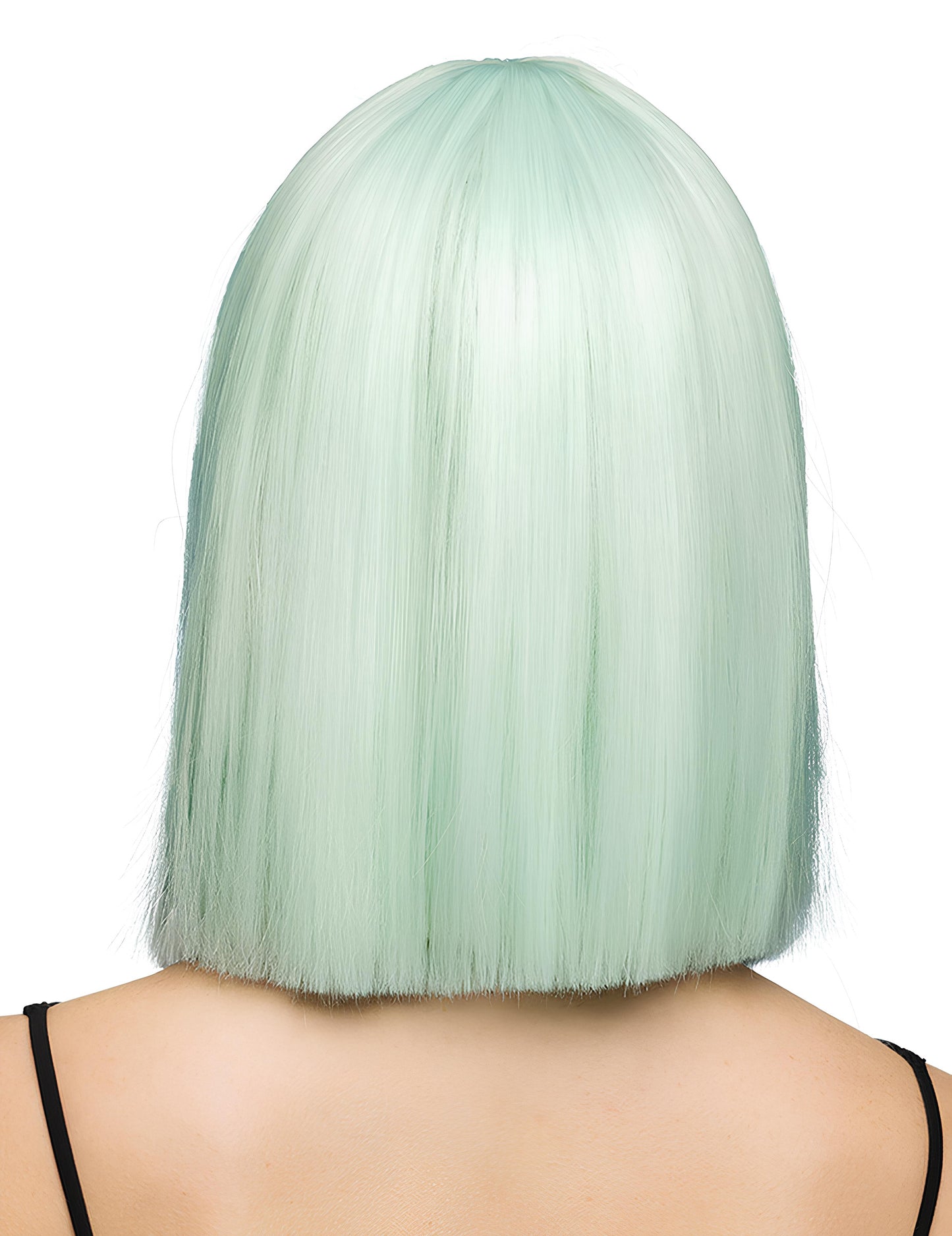 Luksuzna pastelno mentolova kratka lasulja za odrasle 