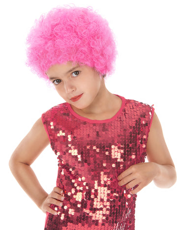 Pink otroška disko lasulja