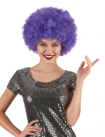 Perruque de clown pour adulte violette volumineuse