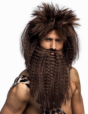 Moška rjava rjava lasulja in babe