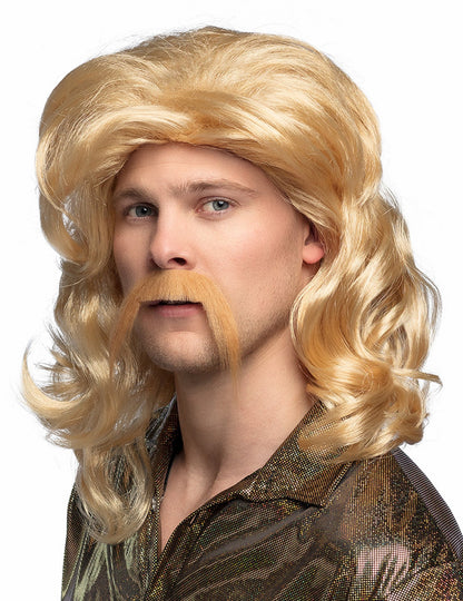 Moška blond lasulja in brki