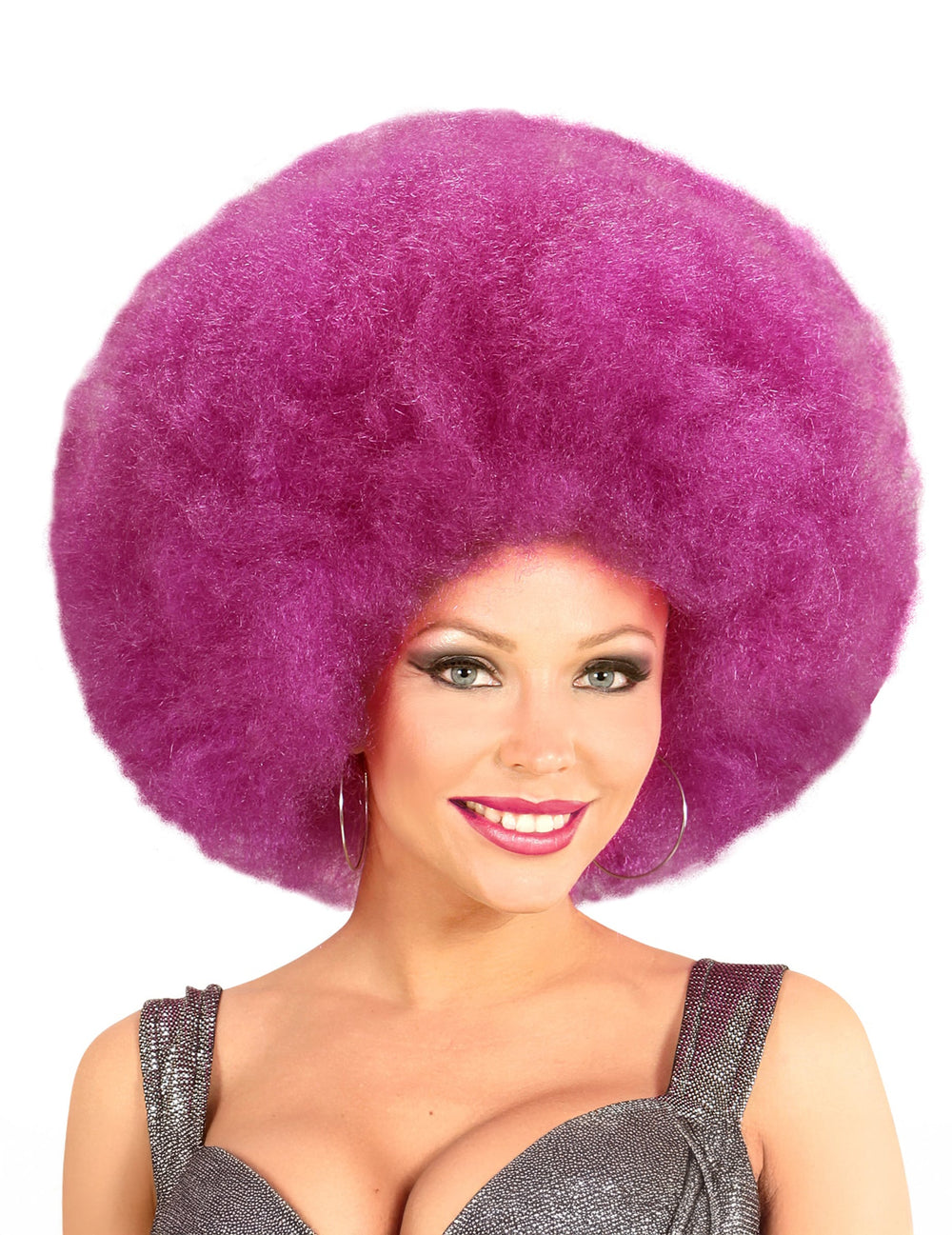 Perruque extra volume afro pour adulte violette