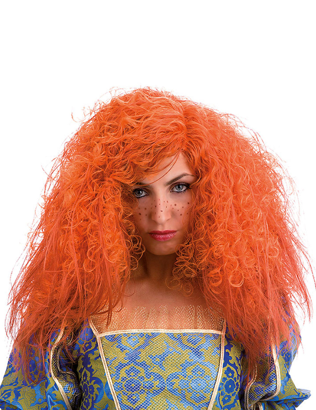 Perruque frisée pour femme orange volumineuse