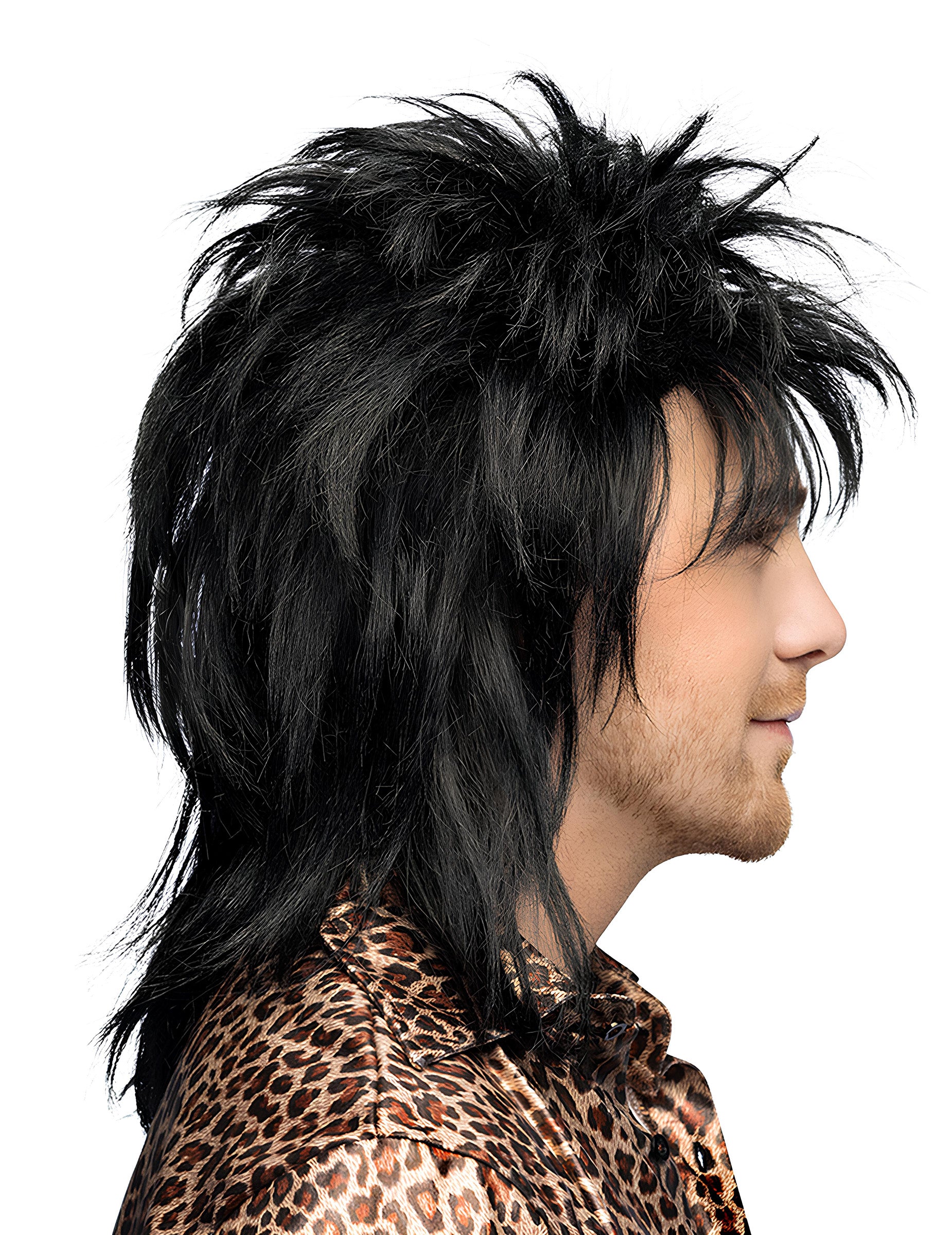 Vue de profil de la perruque Hardrocker 80's