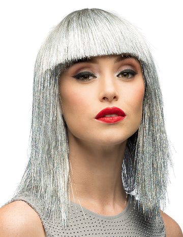 Ženska srebrna iridescentna lasulja