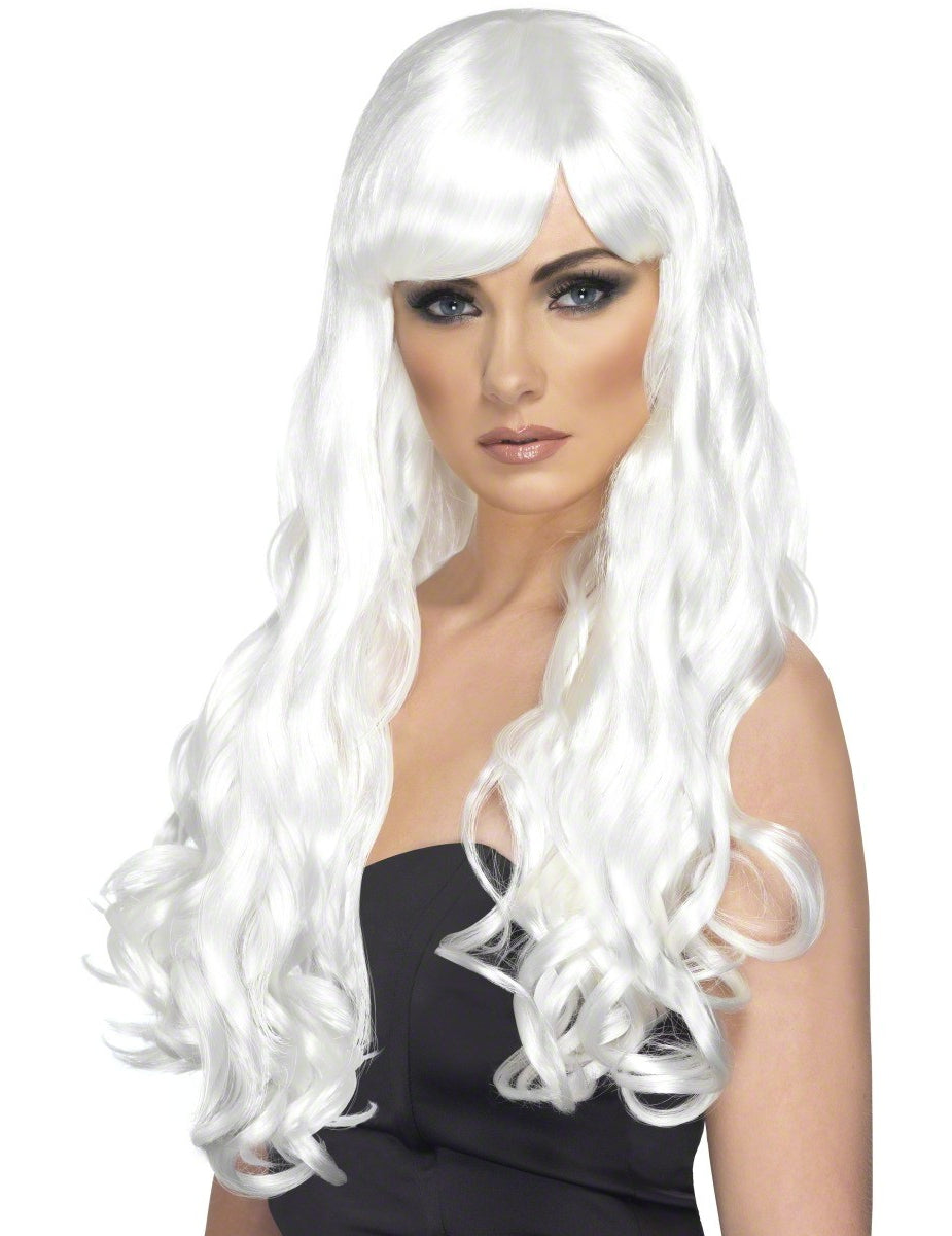Perruque longue ondulée pour femme blanche