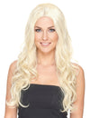 Perruque de luxe pour femme blonde longue et bouclée