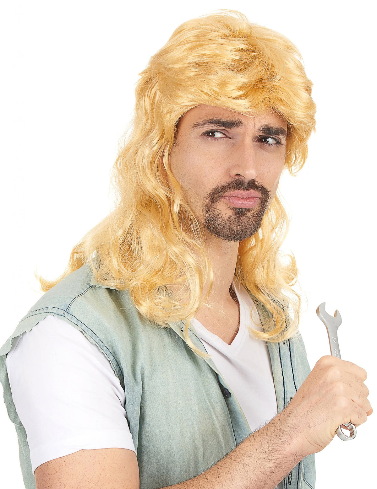 Perruque mulet pour homme blond