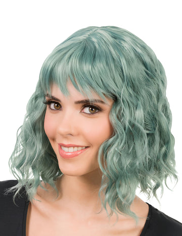 Zelena valovita lasulja za ženske 