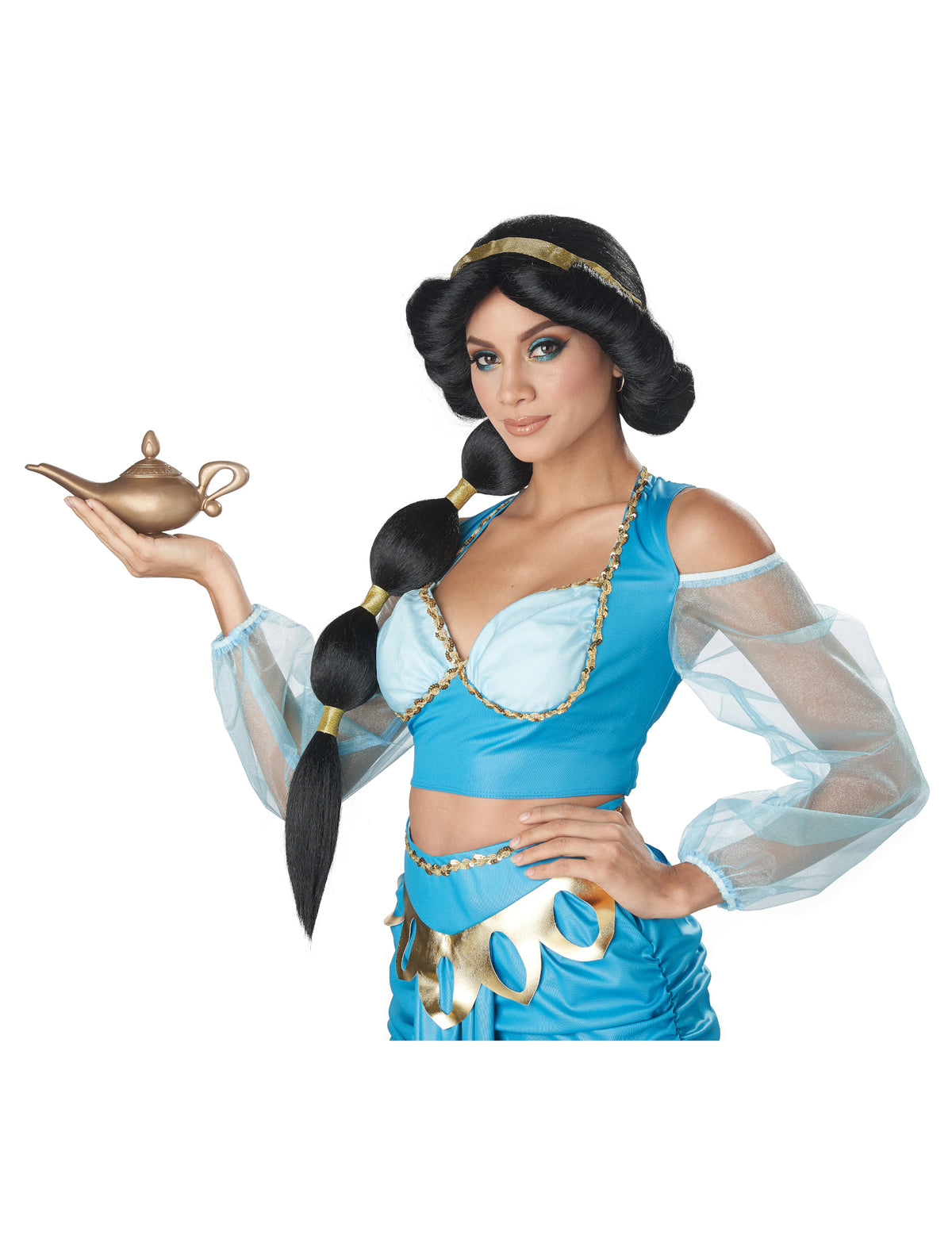 Gros plan sur la coiffure de la perruque de princesse du désert